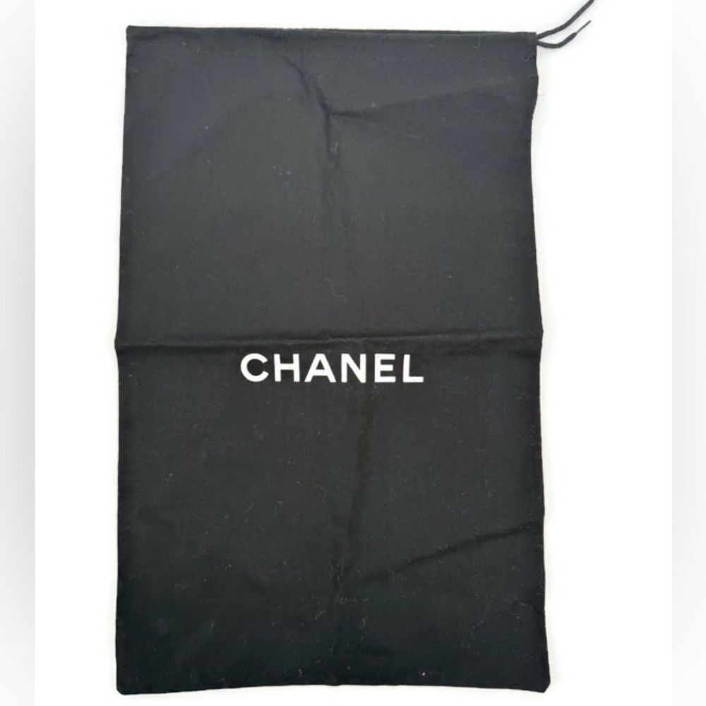 Chanel Black Drawstring Dustbag Shoes‎ Handbag Purse 19x12